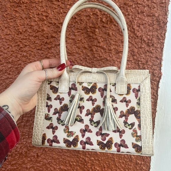 Liz Claiborne Handbag Purse Tassels & Butterflies - Picture 1 of 7